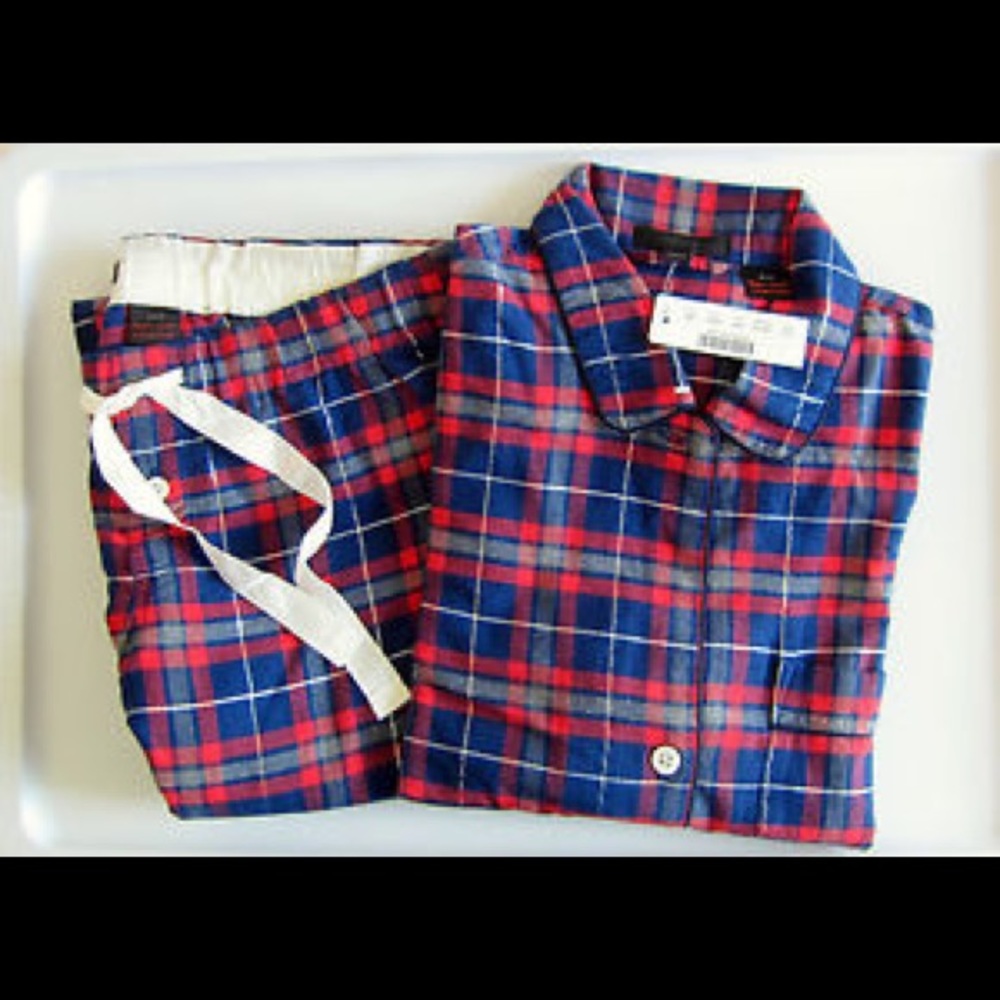 Like New - J.Crew Plaid Sparkle Pajama Set Size S